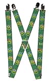 Teenage Mutant Ninja Turtles Deep Green Turtle Faces Suspenders