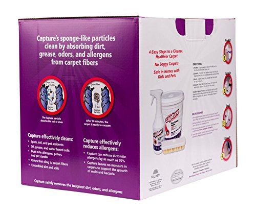 Capture Carpet Dry Cleaning Kit 250 - Resolve Allergens Stain Smell Moisture from Rug Furniture Clothes and Fabric, Mold Pet Stains Odor Smoke and Allergies Too