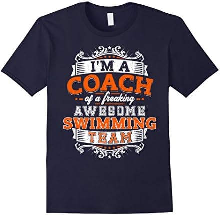 Men's Swimmer Coach T-shirt: Gift for your swimming coach shirt Large Navy