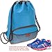 ButterFox Water Resistant Swim Gym Sports Dance Bag Drawstring Backpack Cinch Sack Sackpack for Men and Women, Waterproof Fabric - Light Blue