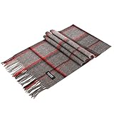 Saferin Women Men Cashmere & Lambwool Plaid Soft & Warm Scarf