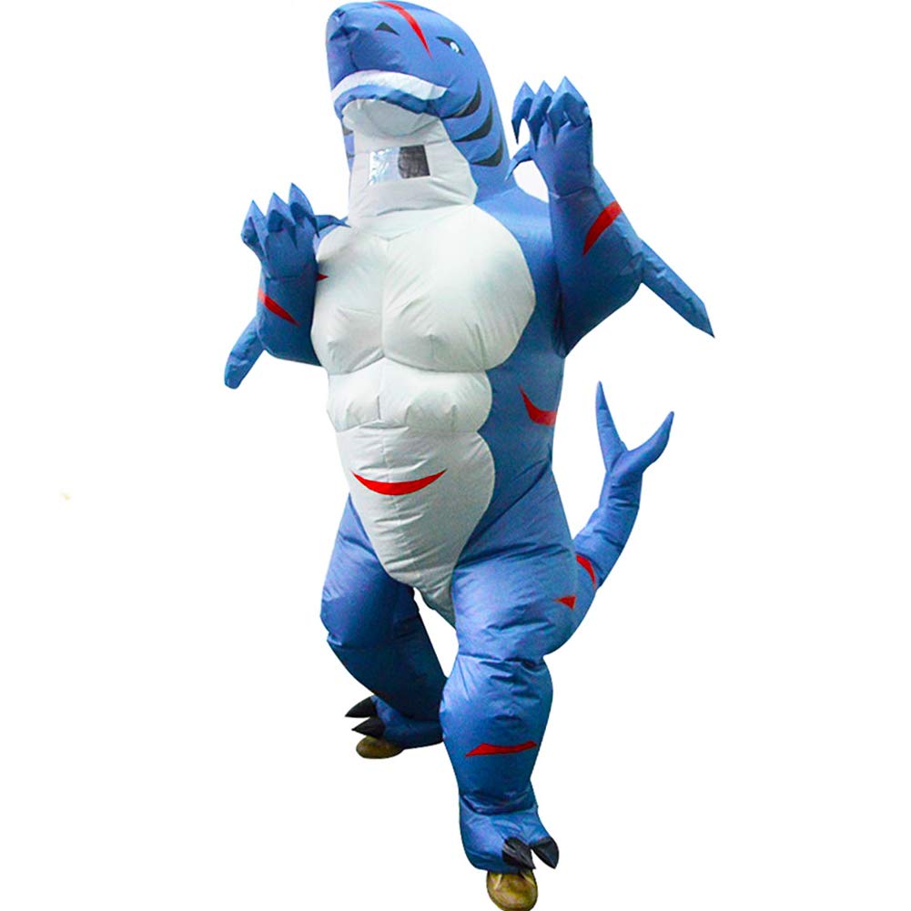 HUAYUARTS Inflatable Costume Blow up Costume Shark Game Fancy Dress Halloween Jumpsuit Cosplay Outfit Gift,Adult
