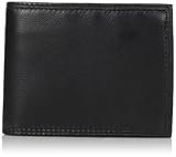 Buxton Men's Emblem Zip Convertible Nappa Lambskin Wallet, Black, One Size