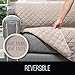 Sofa Shield Chair Slipcover with Patented Strap, Reversible Tear Resistant Soft Quilted Microfiber, 23” Seat Width, Durable Furniture Stain Protector, Washable Cover for Dogs, Kids, Light Taupe