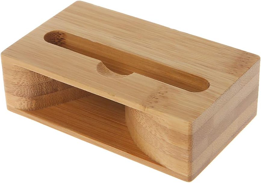 Fengkengji Phone Holder Natural Bamboo Wooden Mobile Phone Holder 100x60x3mm