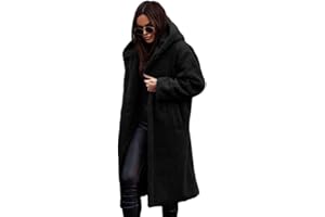 OSCORP Women's Teddy Bear Coat – Long Hooded Fleece Jacket with Pockets, Oversized Warm Winter Outerwear 2025, Cozy Coat