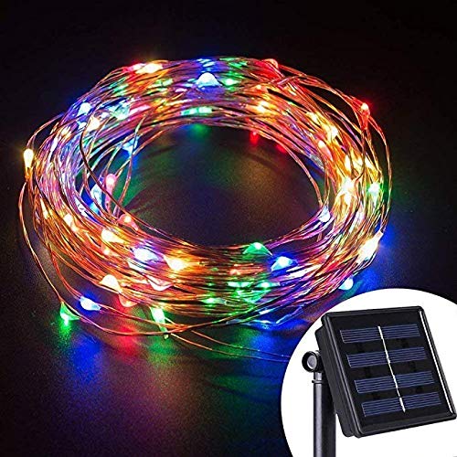 Solar Mason Jar Lid Lights LED String Lights Modes Outdoor Solar Fairy Lighting Waterproof Decorative Lights for Patio/Parties (Colorful)