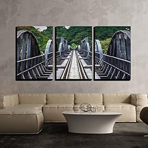 River Kawai Bridge Kanchanaburi Thailand x3 Panels