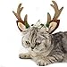 FLAdorepet Pet Cat Dog Elk Antler Deer Horn Headband Headwear Hat,Halloween Christmas Dog Reindeer Deer Costume Outfits for Small Medium Large Dogs Pet Hair Accessories Apparel Gifts