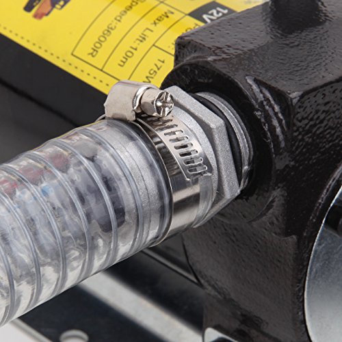 PanelTech Electric Fuel Oil Transfer Pump Diesel Oil Kerosene 12V Transfer Extractor Pump Self Priming 45L/min With Hose & Nozzle