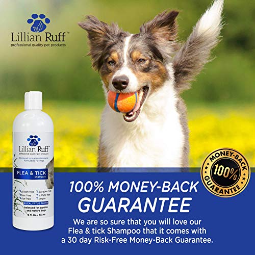 Lillian Ruff Flea and Tick Shampoo for Dogs with Aloe Vera Soothe The