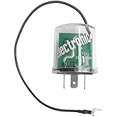 AMFRNE 3 Pin Electronic LED Flasher, LED Compatible, Fix Turn Signal &amp; Hazard Warn Hyper Flash, 3 Prong Heavy Duty 12V LED Flasher Relay with Ground Wire, No Load Flasher(Works Without Resistors)