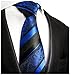 Blue and Black Silk Tie and Pocket Square Paul Malone Red Line