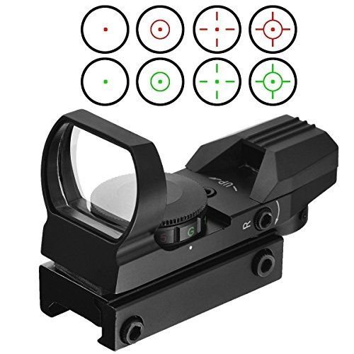 Feyachi Tactical Red Dot Sight 4 Reticles Green & Red Reflex Sight for Rifle Gun with Weaver Picatinny Rail Mount