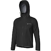 INPAKO Winter Cycling Jacket Men with Removable Hood, Thermal Fleece Windproof Bike Jackets Biking Running Windbreaker