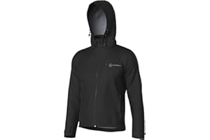 INPAKO Winter Cycling Jacket Men with Removable Hood, Thermal Fleece Windproof Bike Jackets Biking Running Windbreaker