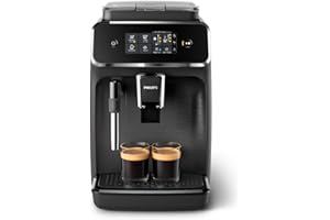 Philips 2200 Series Fully Automatic Espresso Machine, Classic Milk Frother, 2 Coffee Varieties, Intuitive Touch Display, 100% Ceramic Grinder, AquaClean Filter, Aroma Seal, Black (EP2220/14)