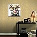 Muzagroo Art Happy Pig with Glasses Paintings for Living Room Hand Painted Canvas Wall Art for Living Room with Rasied Texture on Canvas Stretched Ready to Hang(24x24in)