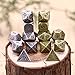 Jovitec 14 Pieces Metal Solid Zinc Alloy Game D&D Dices Set Durable Polyhedral Dice with Printed Numbers and Velvet Storage Bags for Game, Dungeons and Dragons, RPG, Math Teaching (B)