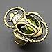 Gold Plated Q&Q Fashion Vintage Egyptian Cleopatra khepri Scarab Beetle Green Rhinestone Stretch Finger Ring