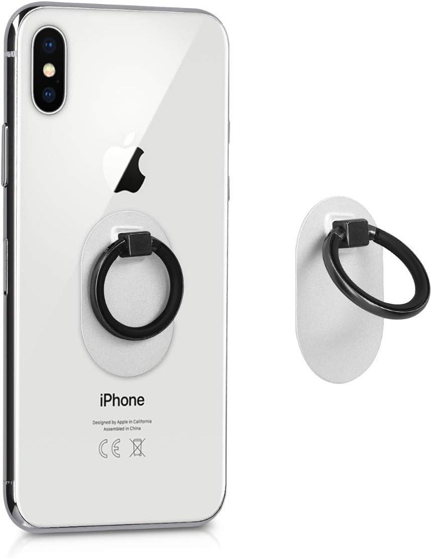 kwmobile Phone Ring Holder Stand White Finger Grip and