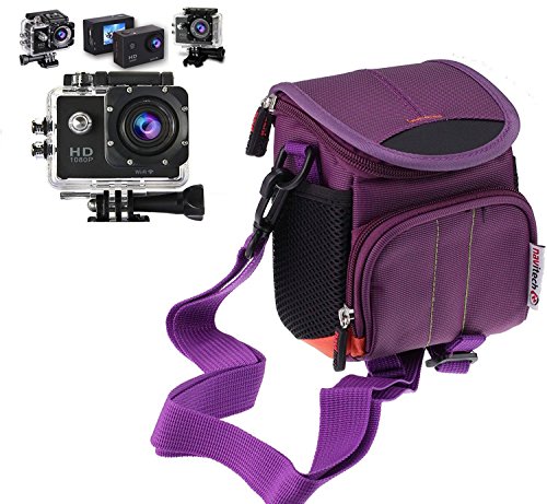 NavitechPurple Action Camera Case/Cover Compatible With MAOZUA 1080P Action Camera