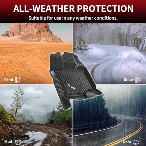 LASFIT 3D Floor Mats for Ford F-150 2015-2025 2026 | F150 Lightning 2022-2026 SuperCrew (Without Fold Flat Storage), Premium TPE All Weather Truck Liners for F150 Accessories, Non-Silp Heavy-Duty Mats