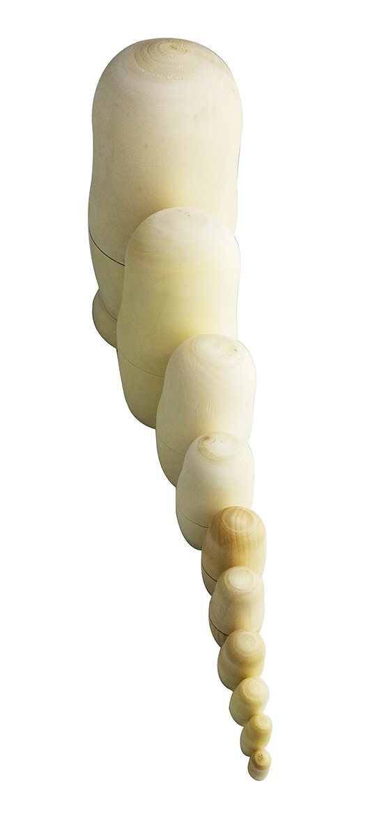 Set of 10 Creative Original Blank Unpainted Wooden Russian Nesting Dolls Matryoshka Kids Drawing Toys Christmas Birthday New Year Gifts