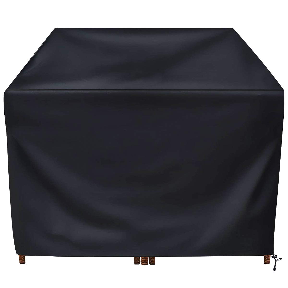 Ankier Garden Furniture Covers, Waterproof, Anti-UV, Heavy Duty 420D Oxford Fabric Rattan Furniture Cover for Cube Set, Patio, Outdoor (125x125x74cm) - Black