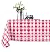 Yourtablecloth Checkered Vinyl Tablecloth with Flannel Backing for Restaurants, Picnics, Bistros, Indoor and Outdoor Dining (Green and White, 52X70 Rectangle/Oblong)