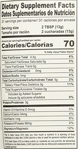 TADIN NOPAL CACTUS & GRAPEFRUIT MILLED FLAX SEED, RICH IN OMEGA 3 & 6, 14OZ., RESEALABLE POUCH, PACK OF 1