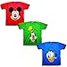 Disney baby boys Mickey, Goofy, Donald 3-pack T-shirts T Shirt, Red/Kelly/Royal, 4T US