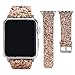 Moonooda Bling Watch Band Compatible with Apple Watch Bands 38mm 40mm 42mm 44mm Cute Women Glitter Sparkle Wristband Girl Smartwatch Band Strap Compatible with Iwatch Series SE 6 5 4 3 2 1, Rose Gold