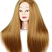 Mannequin Head with Human Hair 22-24 Inch Cosmetology Manikin Doll Head with 60% Blonde Real Hair for Hairstylists Cosmetology Students Practice Styling with Clamp Holder