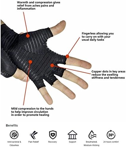 Copper Compression Arthritis Gloves for joint therapy - #1 Copper Infused Compression Fit Glove GUARANTEED To Speed Up Recovery &amp; Relieve Symptoms of Arthritis, RSI, Carpal Tunnel, Tendinitis