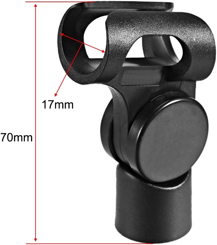 sourcing map 2Pcs Universal Microphone Mic Clip Holder for 17mm Mic Stand Handheld 15mm Thread Dia, black - Image 3