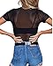 Women's Short Sleeve Long Sleeve Bodycon Clubwear Sheer Pure Mesh Tops T Shirts