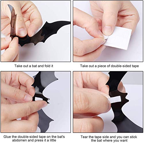 DIY-Halloween-Decorations-Bat-72Pcs-3D-Bat-Wall-Decal-Decor-Window-Sticker-Halloween-Decor-PVC-Bat-Indoor-Party-Supplies-72pcs-Black