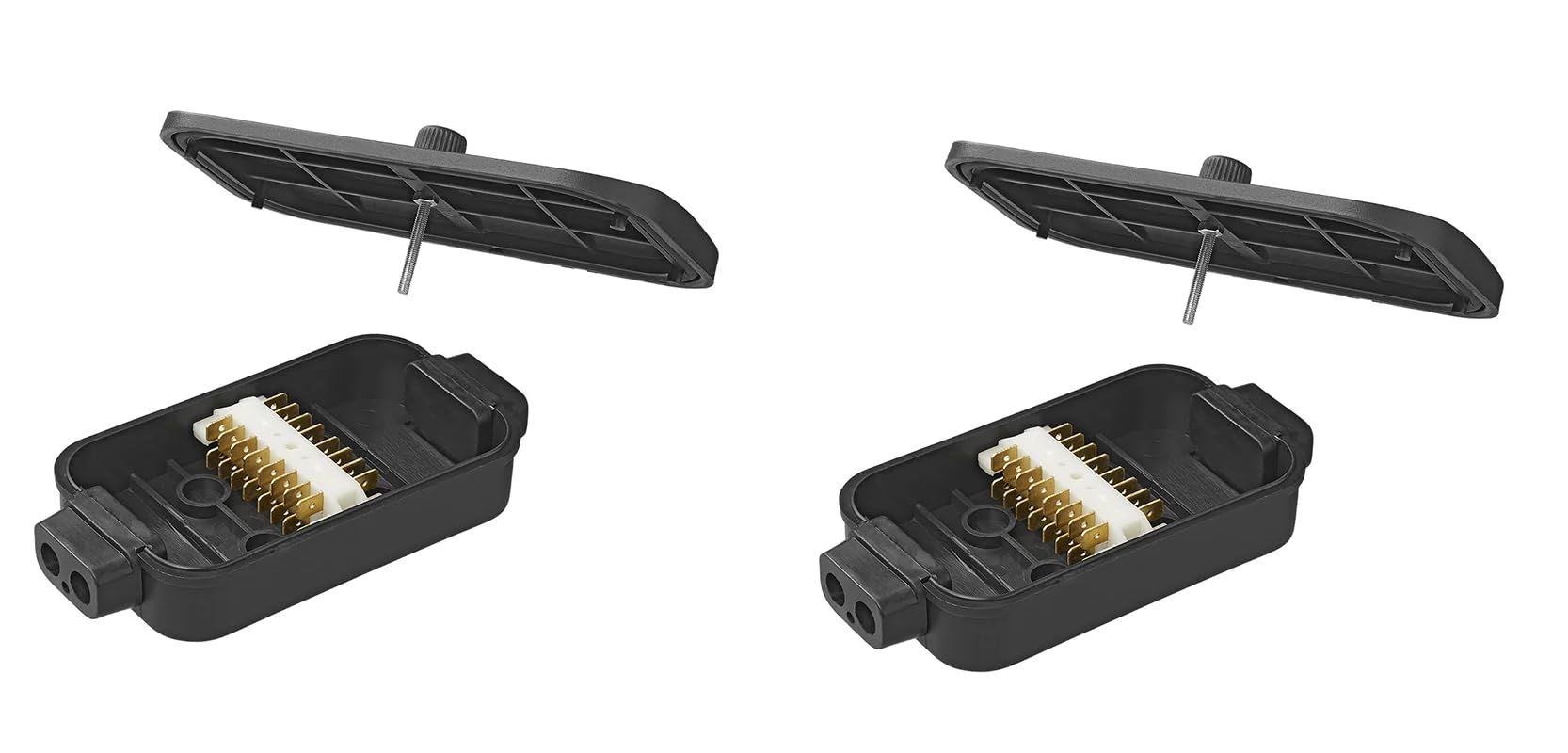 blntackle76 Junction Box Set Plastic 8 x 4-Pin Junction Box Trailer Cable Connector Box Connection Box (2)