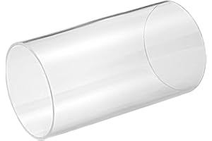 uxcell Clear Rigid Acrylic Pipe, 65mm(2.56") ID x 70mm(2.76") OD 4" Round Polycarbonate Tube Plastic Tubing for Plumbing, Lig
