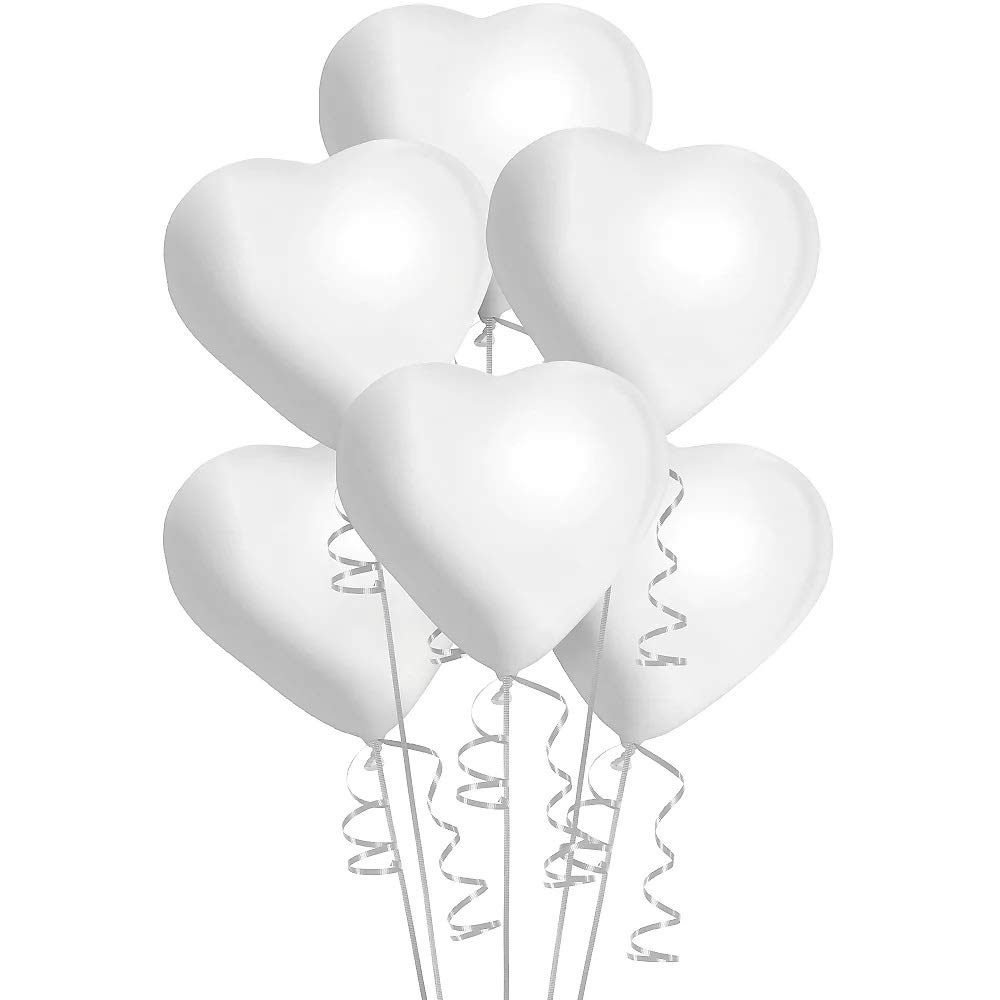 White/Red Latex Heart Shape Helium Balloons for Valentine, Anniversary, Wedding, Engagement, Birthday Party Decorations, 5pcs-100pcs, 50pcs — image 1