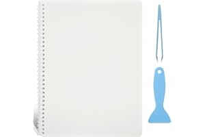 Ruatu Large Reusable Sticker Book Collecting Album 8.5×11 Inch Sticker Collection Storage Book with 40 Sheets Blank Release Paper, Restickable Stickers Organizer Notebook with Tools (Clear)