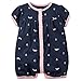 Carters Baby Girls Snap-Up Cotton Romper Navy Whales NB