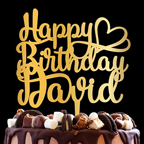 Happy Birthday Heart Personalized Name Birthday Cake Topper Customized