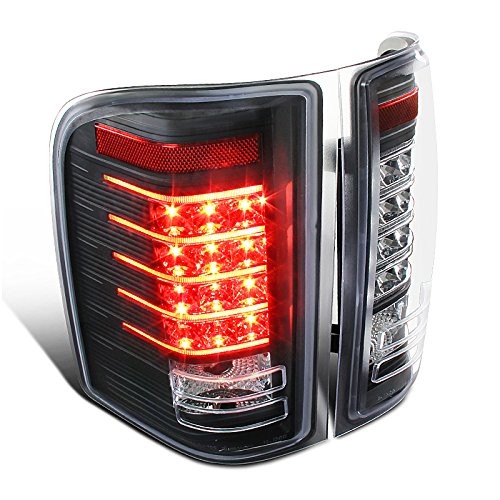 Spec-D Tuning LT-SIV07JMLED-RS Chevy Silverado 1500/2500 3500HD Black Clear LED Tail Brake Lights