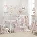 Lambs & Ivy Baby Love 6-Piece Crib Bedding Set - Pink/Gold/White Hearts/Stripes/Chevron