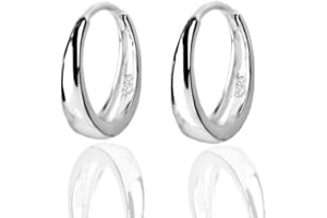 IZPACK Tiny Small Sleeper Hoop Earrings for Women Girls Cartilage 925 Sterling Silver Tragus Cuff Hinged Huggie Mini Hoops 10mm 13mm 15mm Fashion Jewelry Gifts Hypoallergenic for Birthday