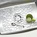 mDesign Adjustable Kitchen Sink Dish Drying Mat/Grid - Soft Plastic Sink Protector, Cushions Sinks, Dishes - Quick Draining Pebble Design - Includes 1 Saddle, 2 Large Mats - Set of 3 - Clear