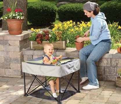 KidCo - GoPod Adjustable Height Travel Activity Seat with Floor Mat, Portable Baby Chair, Baby Activity Center (Pistachio)