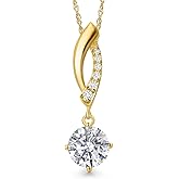 Gem Stone King 10K Yellow Gold 6MM Round Gemstone Birthstone and White Lab Grown Diamond Infinity Pendant Necklace For Women | Gold Necklace For Women | With 18 Inch Gold Chain
